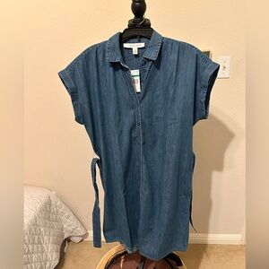 Vintage America Indigo‎ Denim Midi Dress. Size Large. NWT